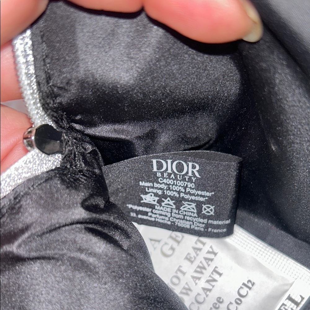 Dior Black velvet and Silver Cosmetic Bag Sleek Minimalist Design - Picture 7 of 8